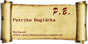 Petrika Boglárka névjegykártya