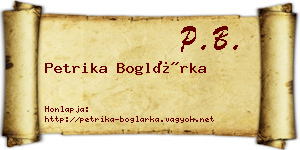 Petrika Boglárka névjegykártya